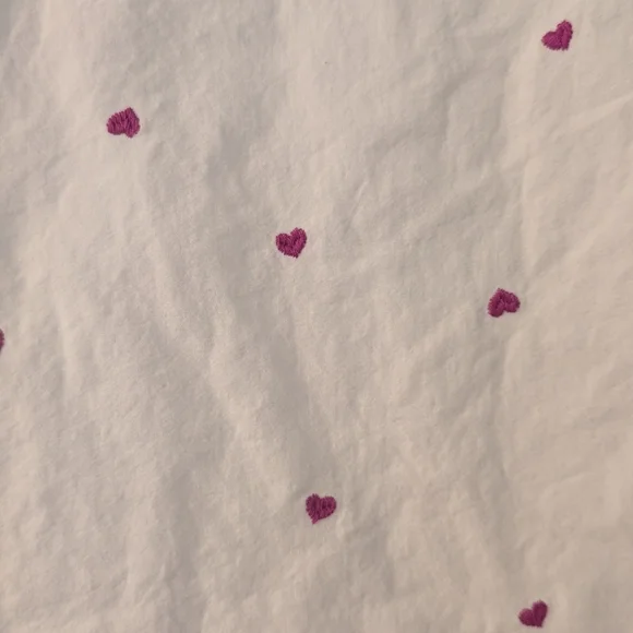 White Button-Up Shirt with Pink Accents - Picture 6 of 6